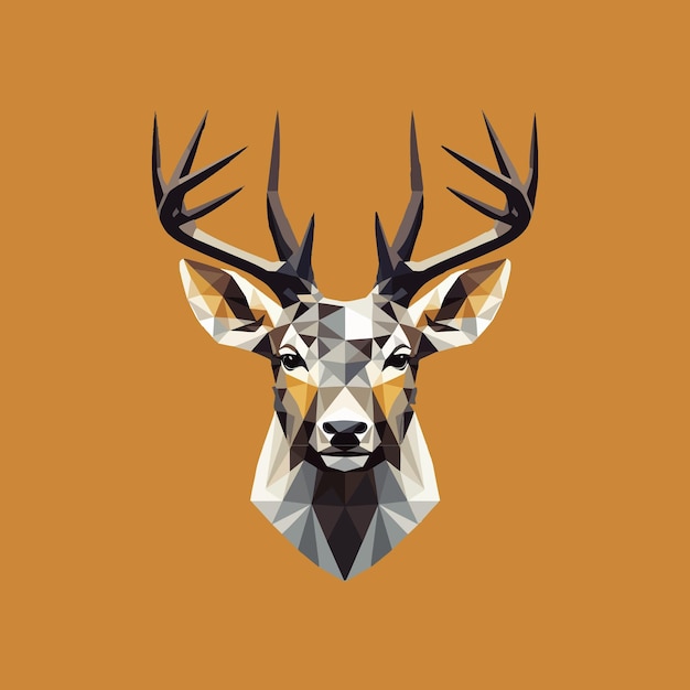 Geometric shape deer logo icon vector illustration