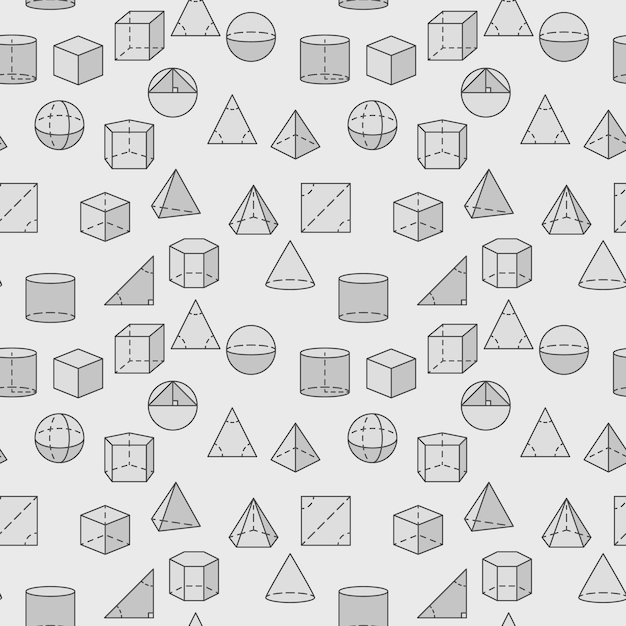 Geometric shapes pattern - vector Science seamless background