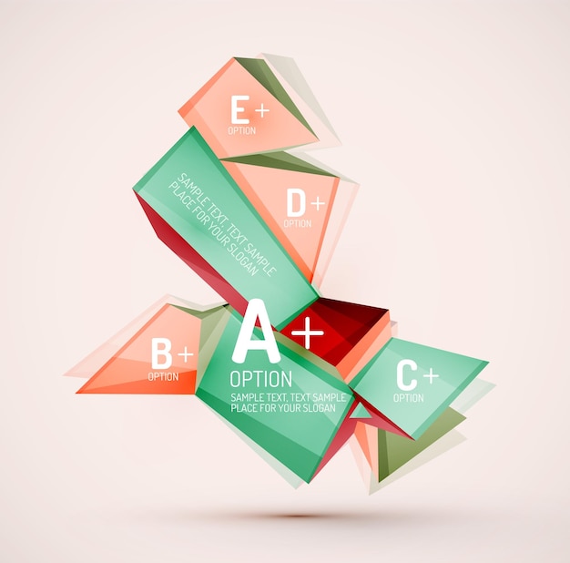 Geometric shapes with sample text Abstract template