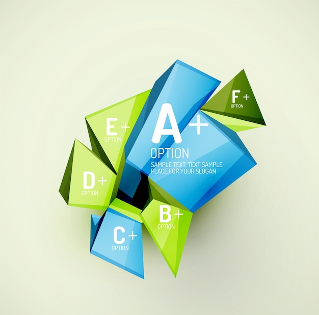 Geometric shapes with sample text Abstract template