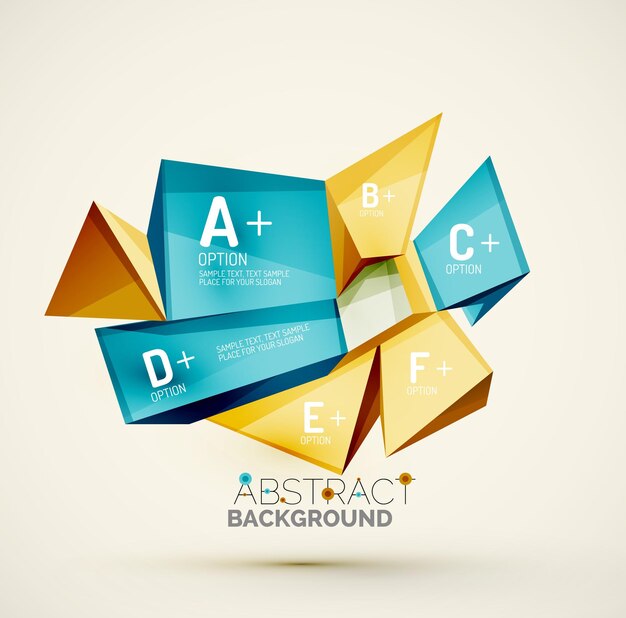 Geometric shapes with sample text Abstract template