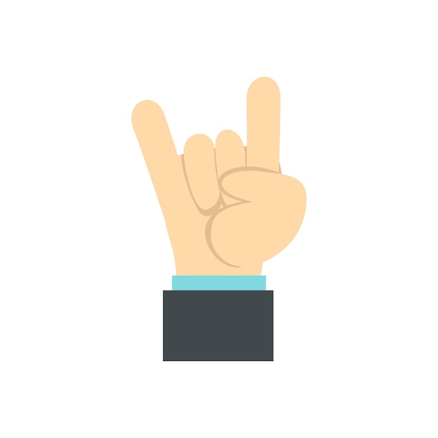 Gesture rock musician icon in flat style isolated on white background Gestural symbol