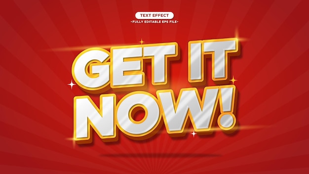 Get it Now 3D Vector Text Effect for Headline Promotion Banner Sale