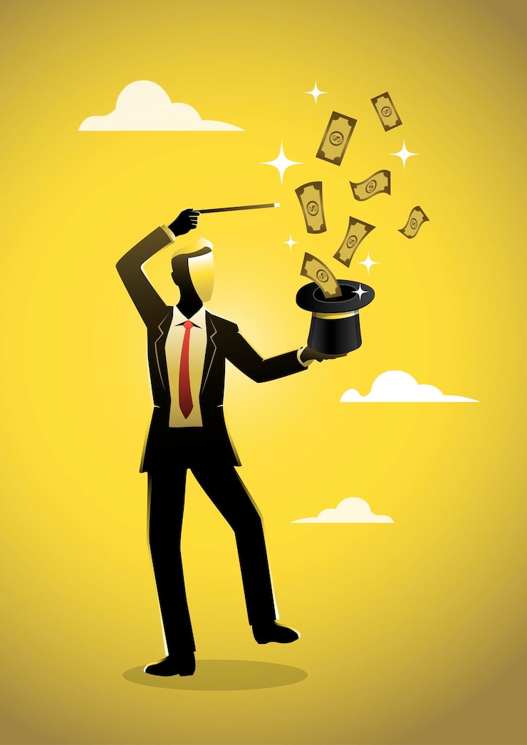 Vector get rich fast make money or profit from investment