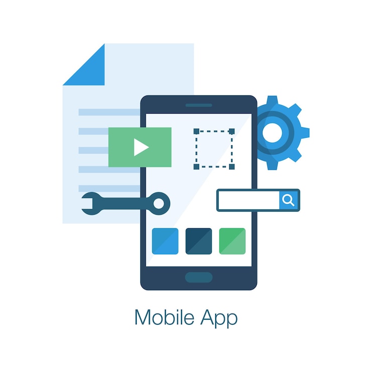 Vector get this amazing icon of mobile app development in modern style