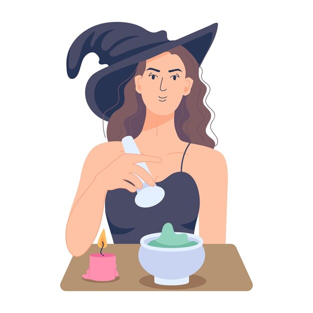 Get this flat illustration of witch potion