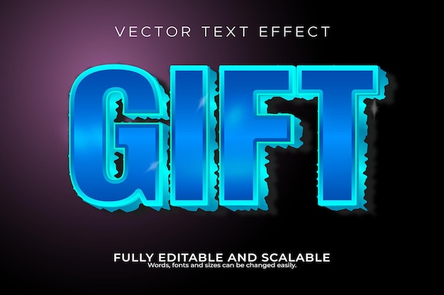 Gift 3D Text Effect 100 Editable EPS File Word And Font Can be Changed