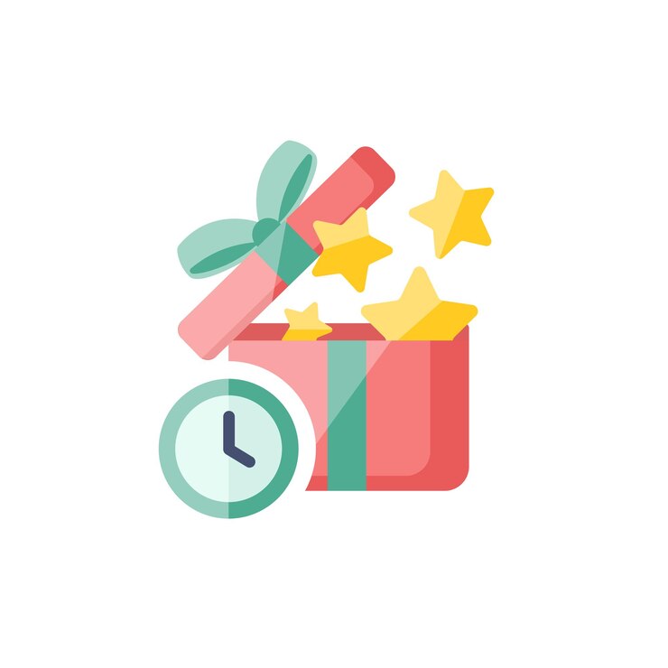 gift icon and illustration in flat design