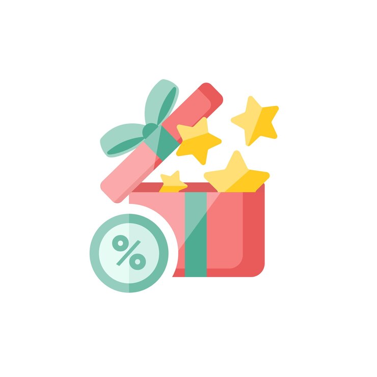 gift icon and illustration in flat design