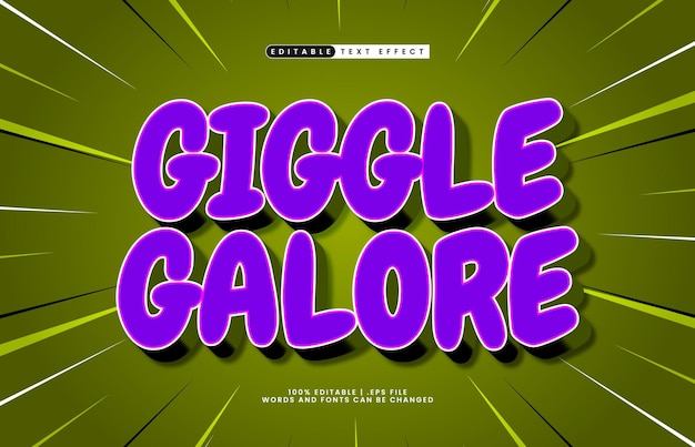 giggle galore editable text effect with a kids and happy text style