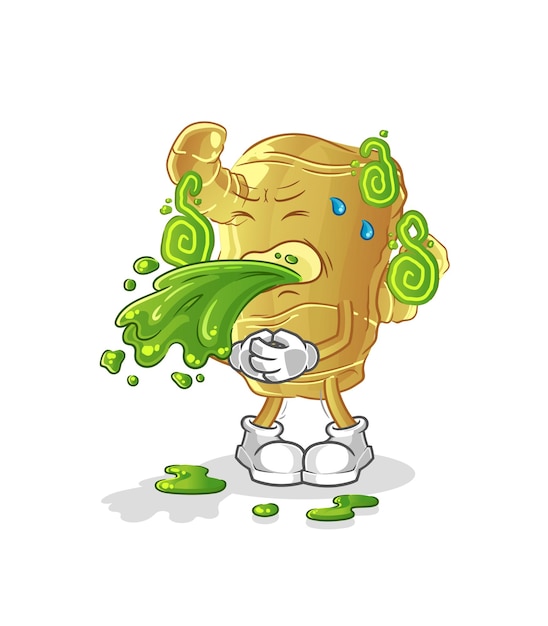 Ginger throw up cartoon. cartoon mascot vector