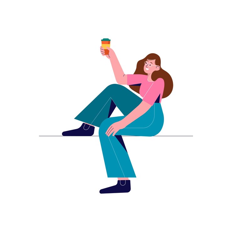 Girl Chilling Flat Icon