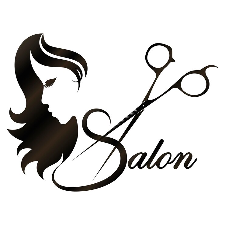 Girl with a hairstyle and scissors stylist Design for a beauty salon