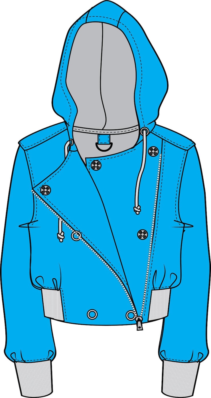 Vector girls biker jacket vector illustration template