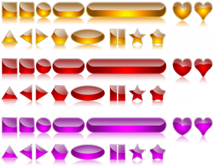 Vector glass button set