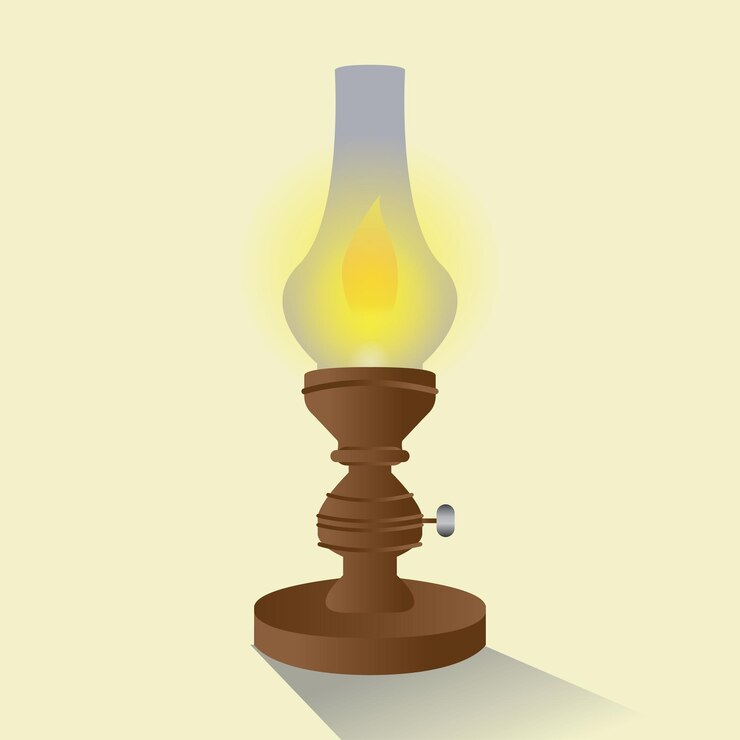 glass kerosene lamp vector 02