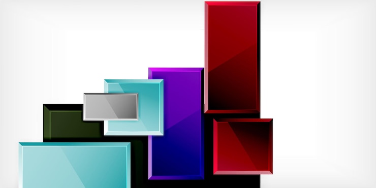 Vector glass toy style square shapes abstract design vector illustration for wallpaper banner background card book illustration landing page