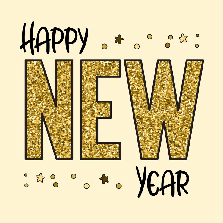 Vector glittering happy new year design