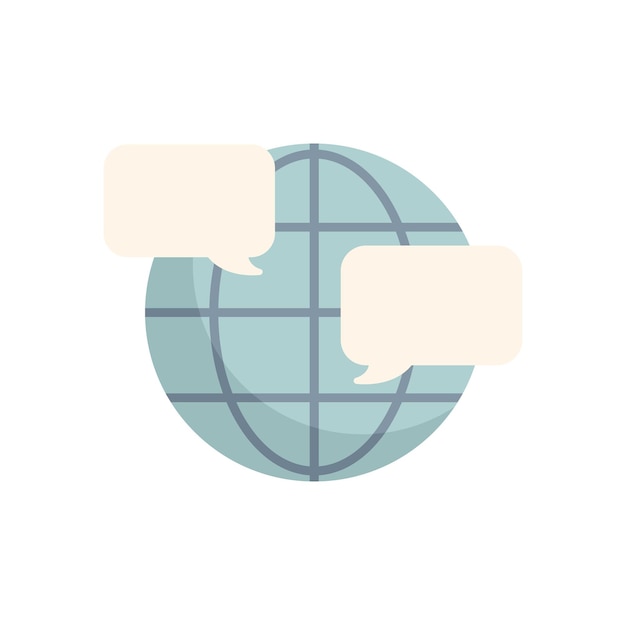 global communication concept showing international relations with speech bubbles