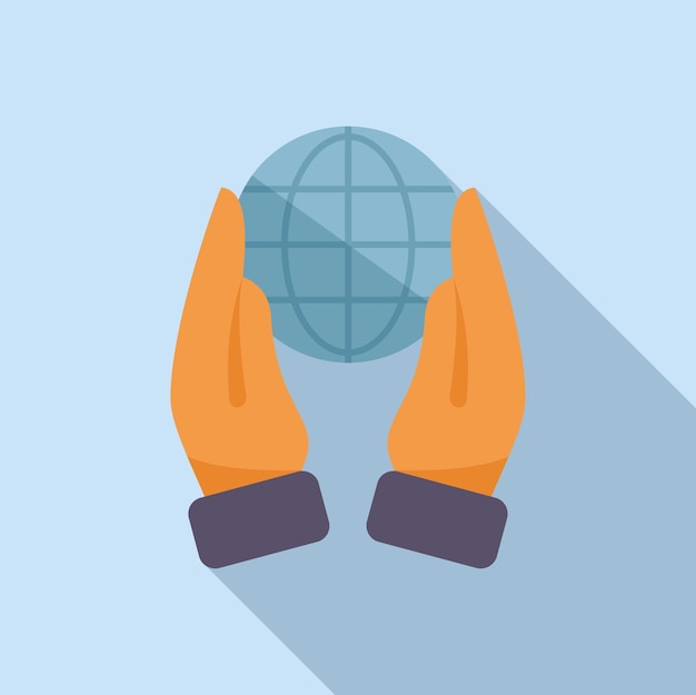 Global liability icon flat vector Business money Accident injury