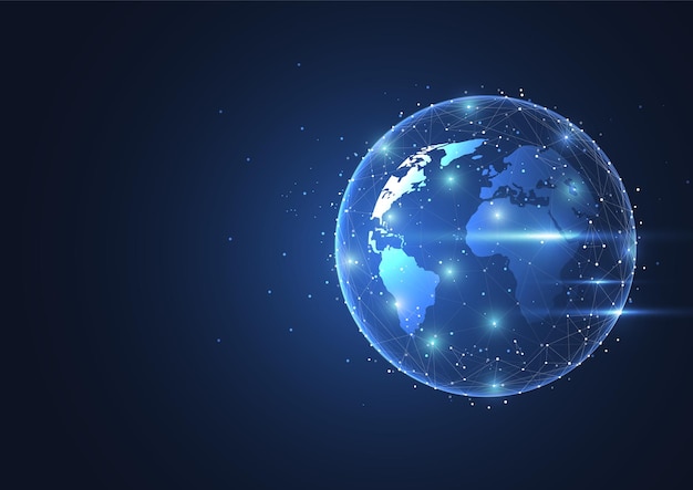 global network connection world map point and line composition concept