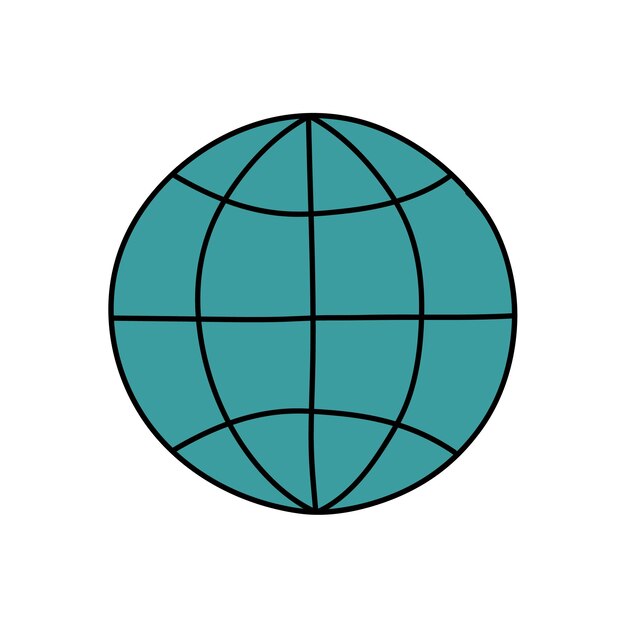 globe hand drawn color vector illustration
