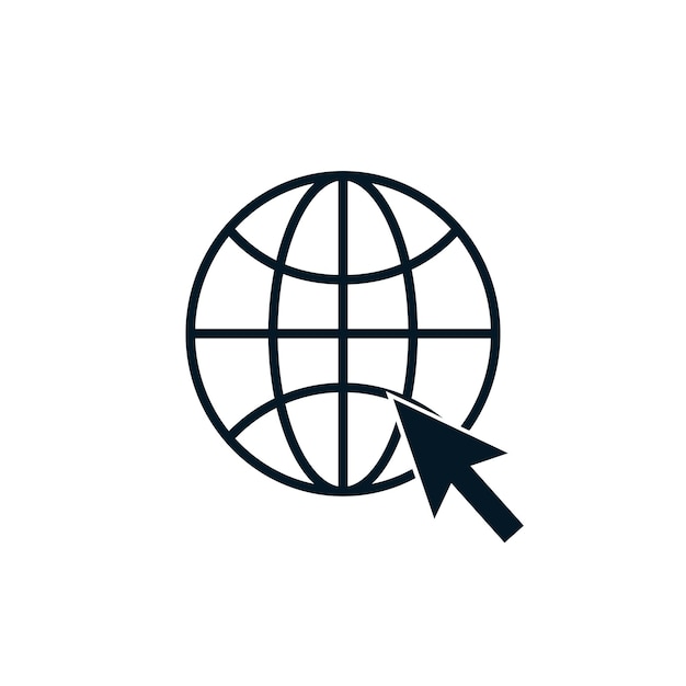 Globe icon vector flat style logo template