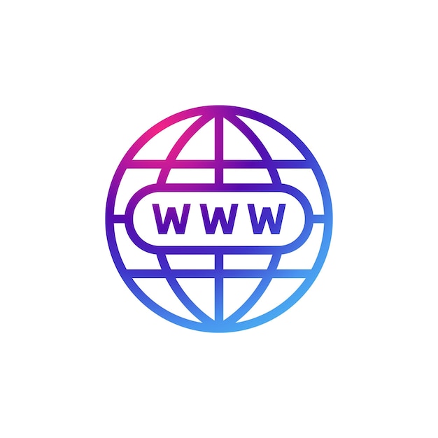 globe icon with gradient purple effect.