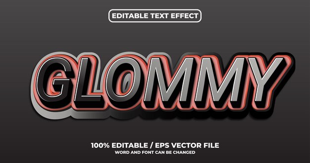 glommy text effect style