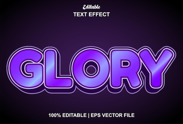 Glory text effect with 3d style and editable