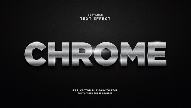 Glossy chrome 3d editable text effect