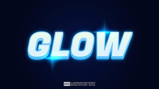 Glow editable text effect font