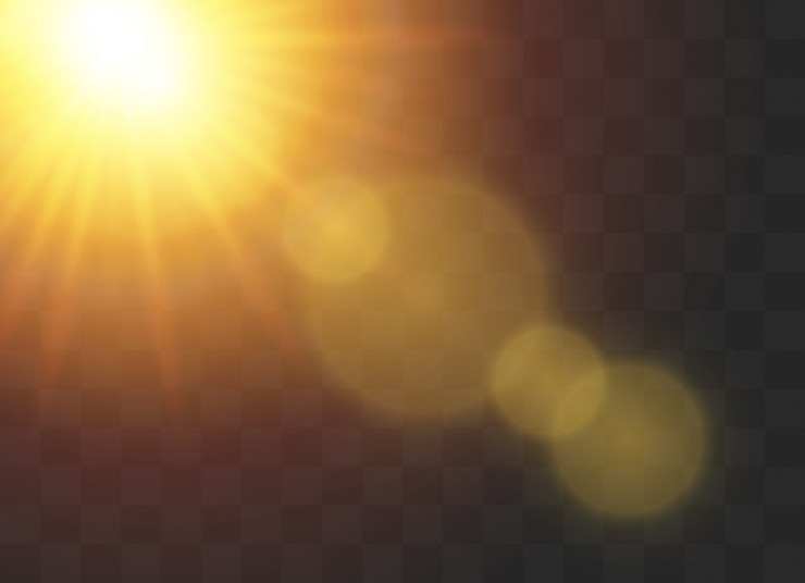 Glow light effects. Sun glare on .