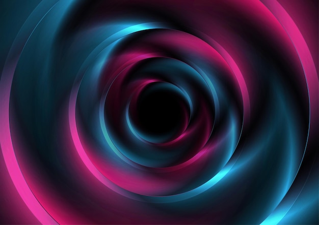 glowing blue and pink smooth circles abstract tech background