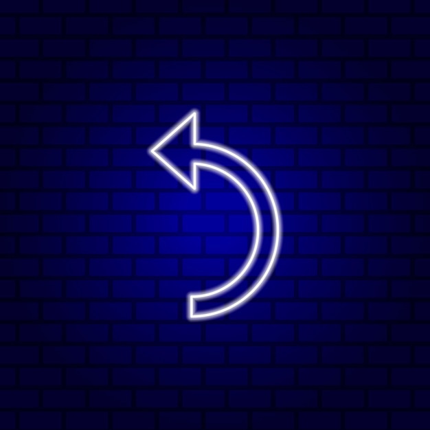 Glowing directional arrow neon sign Vector illustration