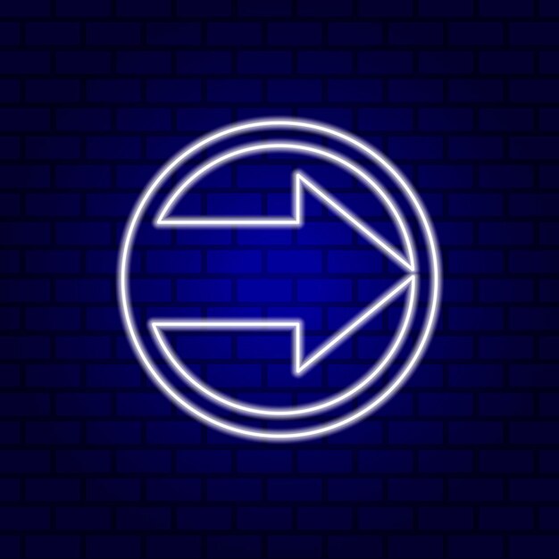 Glowing directional arrow neon sign Vector illustration