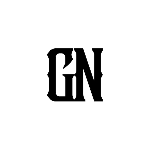 gn monogram logo design letter text name symbol monochrome logotype alphabet character simple logo