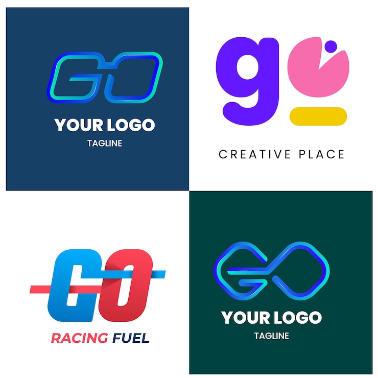 Vector go alphabet letter corporate business company marketing logo design elegant and badge design vector