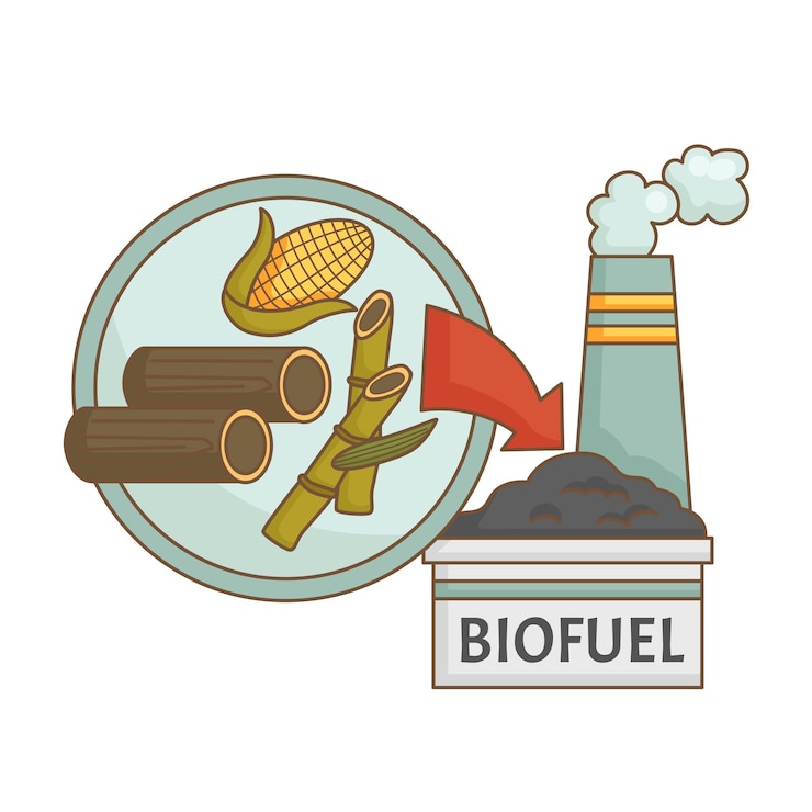 Vector go green technology biofuel energy used eco friendly cartoon illustration vector clipart sticker