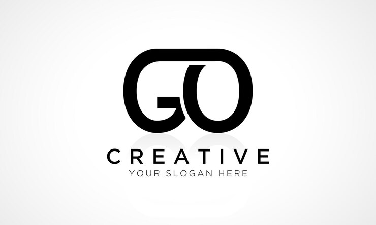 Vector go letter logo design vector template alphabet initial letter go logo design with glossy reflection business illustration