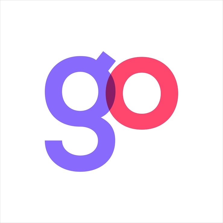 Vector go letter logo overlapping color icon design vector.