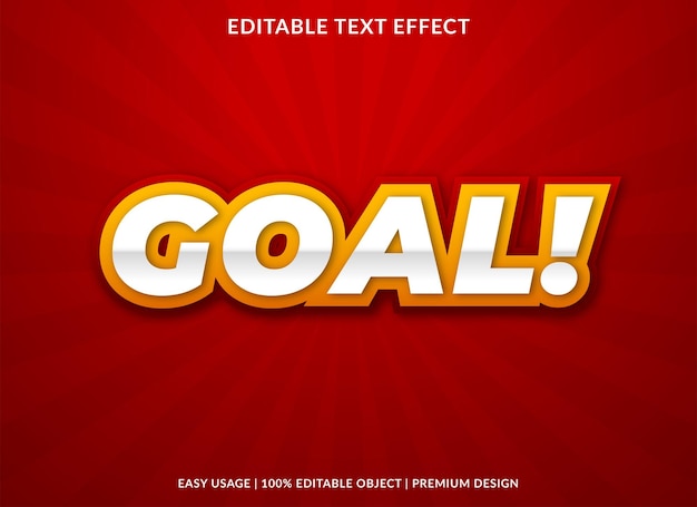 goal editable text effect template premium style