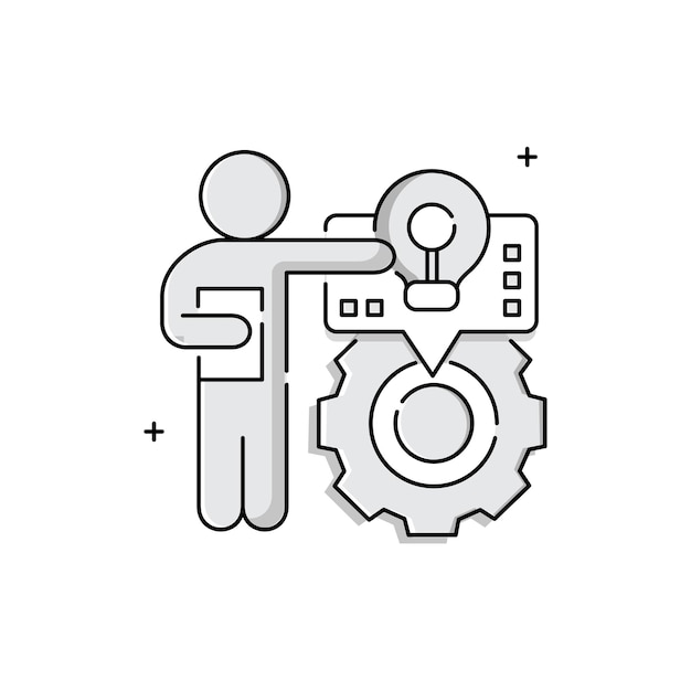 GoalOriented Workflow Vector Icon Design with Editable Stroke Task Driven work focus time management planning