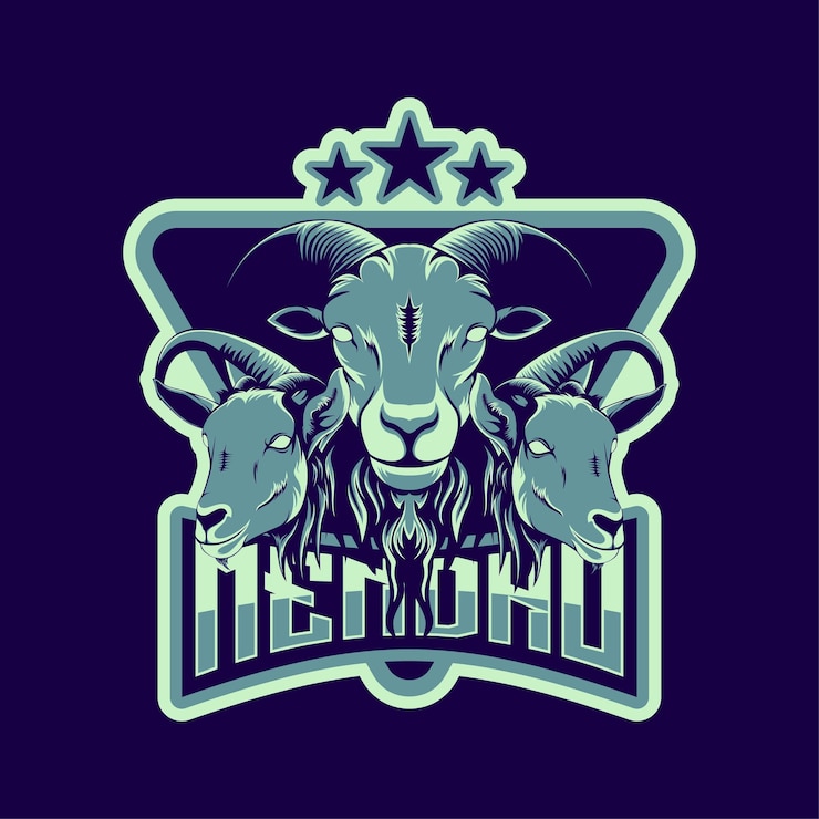 Goat head mascot esport logoGoat emblem goat logo vector