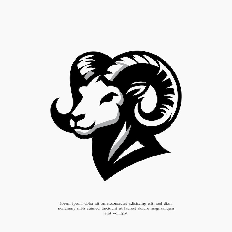 Vector goat head vector illustration logo template silhouette