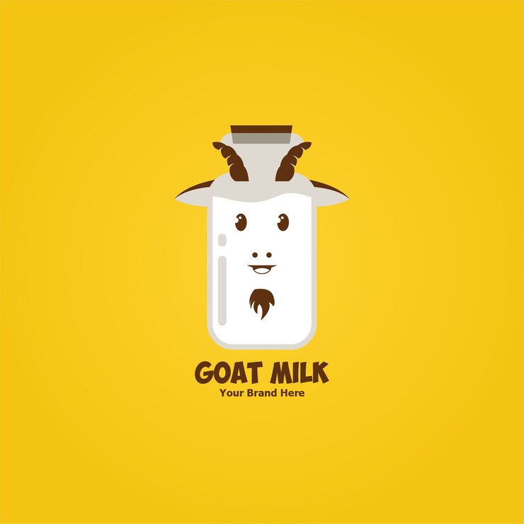 Vector goat milk fresh logo template
