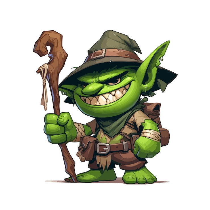 Vector goblin cartoon semi realistic cartoon ai generated image