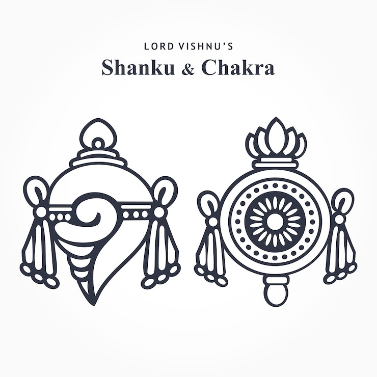 God vishnu tirupati balaji shanku chakra holy symbol for divine