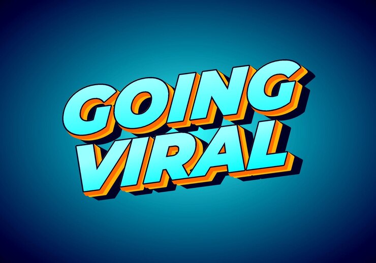 Vector going viral text effect in eye catching color and 3d look effect