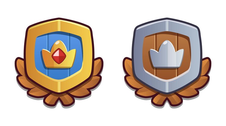 Gold and Silver badges vector collection